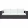 Modway Convene Outdoor Patio Sofa in Espresso White - Front Angle - Modway Convene Outdoor Patio Sofa in Espresso White - Front Angle