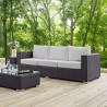 Modway Convene Outdoor Patio Sofa in Espresso White - Lifestyle