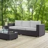Modway Convene Outdoor Patio Sofa in Espresso White - Lifestyle - Modway Convene Outdoor Patio Sofa in Espresso White - Lifestyle