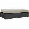 Modway Convene Outdoor Patio Fabric Rectangle Ottoman in Espresso Beige - Front Side Angle