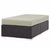 Modway Convene Outdoor Patio Fabric Rectangle Ottoman in Espresso Beige - Front Side View - Modway Convene Outdoor Patio Fabric Rectangle Ottoman in Espresso Beige - Front Side View
