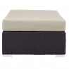 Modway Convene Outdoor Patio Fabric Rectangle Ottoman in Espresso Beige - Side Angle