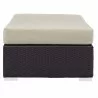 Modway Convene Outdoor Patio Fabric Rectangle Ottoman in Espresso Beige - Side Angle - Modway Convene Outdoor Patio Fabric Rectangle Ottoman in Espresso Beige - Side Angle