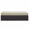 Modway Convene Outdoor Patio Fabric Rectangle Ottoman in Espresso Beige - Front Angle - Modway Convene Outdoor Patio Fabric Rectangle Ottoman in Espresso Beige - Front Angle