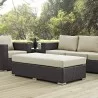 Modway Convene Outdoor Patio Fabric Rectangle Ottoman in Espresso Beige - Lifestyle - Modway Convene Outdoor Patio Fabric Rectangle Ottoman in Espresso Beige - Lifestyle