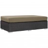 Modway Convene Outdoor Patio Fabric Rectangle Ottoman in Espresso Mocha - Front Side Angle