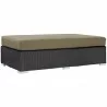 Modway Convene Outdoor Patio Fabric Rectangle Ottoman in Espresso Mocha - Front Side Angle - Modway Convene Outdoor Patio Fabric Rectangle Ottoman in Espresso Mocha - Front Side Angle