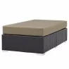 Modway Convene Outdoor Patio Fabric Rectangle Ottoman in Espresso Mocha - Front Side View - Modway Convene Outdoor Patio Fabric Rectangle Ottoman in Espresso Mocha - Front Side View