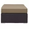 Modway Convene Outdoor Patio Fabric Rectangle Ottoman in Espresso Mocha - Side Angle - Modway Convene Outdoor Patio Fabric Rectangle Ottoman in Espresso Mocha - Side Angle