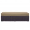 Modway Convene Outdoor Patio Fabric Rectangle Ottoman in Espresso Mocha - Front Angle