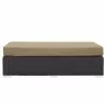 Modway Convene Outdoor Patio Fabric Rectangle Ottoman in Espresso Mocha - Front Angle - Modway Convene Outdoor Patio Fabric Rectangle Ottoman in Espresso Mocha - Front Angle