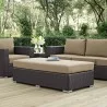 Modway Convene Outdoor Patio Fabric Rectangle Ottoman in Espresso Mocha - Lifestyle - Modway Convene Outdoor Patio Fabric Rectangle Ottoman in Espresso Mocha - Lifestyle