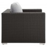Modway Sojourn Outdoor Patio Sunbrella® Armchair in Canvas Gray - Side Angle