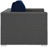 Modway Sojourn Outdoor Patio Sunbrella® Armchair in Canvas Navy - Side Angle