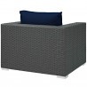 Modway Sojourn Outdoor Patio Sunbrella® Armchair in Canvas Navy - Back Side Angle