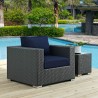 Modway Sojourn Outdoor Patio Sunbrella® Armchair in Canvas Navy - Lifestyle