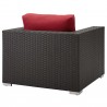 Modway Sojourn Outdoor Patio Sunbrella® Armchair in Canvas Red - Back Side Angle