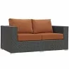 Modway Sojourn Outdoor Patio Sunbrella® Loveseat - Canvas Tuscan - Front Side Angle - Modway Sojourn Outdoor Patio Sunbrella® Loveseat - Canvas Tuscan - Front Side Angle