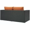 Modway Sojourn Outdoor Patio Sunbrella® Loveseat - Canvas Tuscan - Back Side Angle - Modway Sojourn Outdoor Patio Sunbrella® Loveseat - Canvas Tuscan - Back Side Angle
