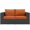 Modway Sojourn Outdoor Patio Sunbrella® Loveseat - Canvas Tuscan - Front Angle - Modway Sojourn Outdoor Patio Sunbrella® Loveseat - Canvas Tuscan - Front Angle