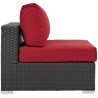 Modway Sojourn Outdoor Patio Fabric Sunbrella® Armless in Canvas Red - Side Angle