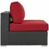 Modway Sojourn Outdoor Patio Fabric Sunbrella® Armless in Canvas Red - Side Angle - Modway Sojourn Outdoor Patio Fabric Sunbrella® Armless in Canvas Red - Side Angle
