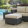 Modway Sojourn Outdoor Patio Sunbrella® Ottoman in Canvas Antique Beige - Lifestyle