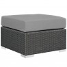 Modway Sojourn Outdoor Patio Sunbrella® Ottoman in Canvas Gray - Front Side Angle