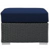 Modway Sojourn Outdoor Patio Sunbrella® Ottoman in Canvas Navy - Front Angle