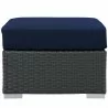 Modway Sojourn Outdoor Patio Sunbrella® Ottoman in Canvas Navy - Front Angle - Modway Sojourn Outdoor Patio Sunbrella® Ottoman in Canvas Navy - Front Angle