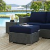 Modway Sojourn Outdoor Patio Sunbrella® Ottoman in Canvas Navy - Lifestyle