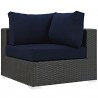 Modway Sojourn Outdoor Patio Sunbrella® Corner in Canvas Navy - Front Side Angle