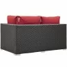 Modway Sojourn Outdoor Patio Sunbrella® Right Arm Loveseat - Canvas Red - Back Side Angle - Modway Sojourn Outdoor Patio Sunbrella® Right Arm Loveseat - Canvas Red - Back Side Angle