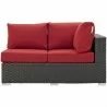 Modway Sojourn Outdoor Patio Sunbrella® Right Arm Loveseat - Canvas Red - Front Angle - Modway Sojourn Outdoor Patio Sunbrella® Right Arm Loveseat - Canvas Red - Front Angle