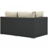 Modway Sojourn Outdoor Patio Sunbrella® Left Arm Loveseat - Canvas Antique Beige - Back Side Angle
