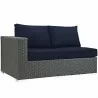 Modway Sojourn Outdoor Patio Sunbrella® Left Arm Loveseat - Canvas Navy in Front Side Angle - Modway Sojourn Outdoor Patio Sunbrella® Left Arm Loveseat - Canvas Navy in Front Side Angle