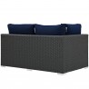 Modway Sojourn Outdoor Patio Sunbrella® Left Arm Loveseat - Canvas Navy in Back Side Angle