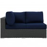 Modway Sojourn Outdoor Patio Sunbrella® Left Arm Loveseat - Canvas Navy in Front Angle