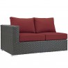 Modway Sojourn Outdoor Patio Sunbrella® Left Arm Loveseat - Canvas Red in Front Side Angle