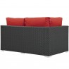 Modway Sojourn Outdoor Patio Sunbrella® Left Arm Loveseat - Canvas Red in Back Side Angle