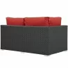 Modway Sojourn Outdoor Patio Sunbrella® Left Arm Loveseat - Canvas Red in Back Side Angle - Modway Sojourn Outdoor Patio Sunbrella® Left Arm Loveseat - Canvas Red in Back Side Angle