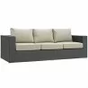 Modway Sojourn Outdoor Patio Sunbrella® Sofa in Canvas Antique Beige - Front Side Angle - Modway Sojourn Outdoor Patio Sunbrella® Sofa in Canvas Antique Beige - Front Side Angle