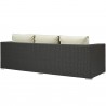 Modway Sojourn Outdoor Patio Sunbrella® Sofa in Canvas Antique Beige - Back Side Angle