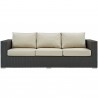 Modway Sojourn Outdoor Patio Sunbrella® Sofa in Canvas Antique Beige - Front Angle