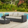 Modway Sojourn Outdoor Patio Sunbrella® Sofa in Canvas Antique Beige - Lifestyle