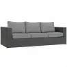 Modway Sojourn Outdoor Patio Sunbrella® Sofa in Canvas Gray - Front Side Angle - Modway Sojourn Outdoor Patio Sunbrella® Sofa in Canvas Gray - Front Side Angle
