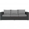 Modway Sojourn Outdoor Patio Sunbrella® Sofa in Canvas Gray - Front Angle