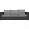 Modway Sojourn Outdoor Patio Sunbrella® Sofa in Canvas Gray - Front Angle - Modway Sojourn Outdoor Patio Sunbrella® Sofa in Canvas Gray - Front Angle