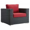 Modway Summon Outdoor Patio Fabric Sunbrella® Armchair in Canvas Red - Front Side Angle