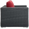 Modway Summon Outdoor Patio Fabric Sunbrella® Armchair in Canvas Red - Side Angle
